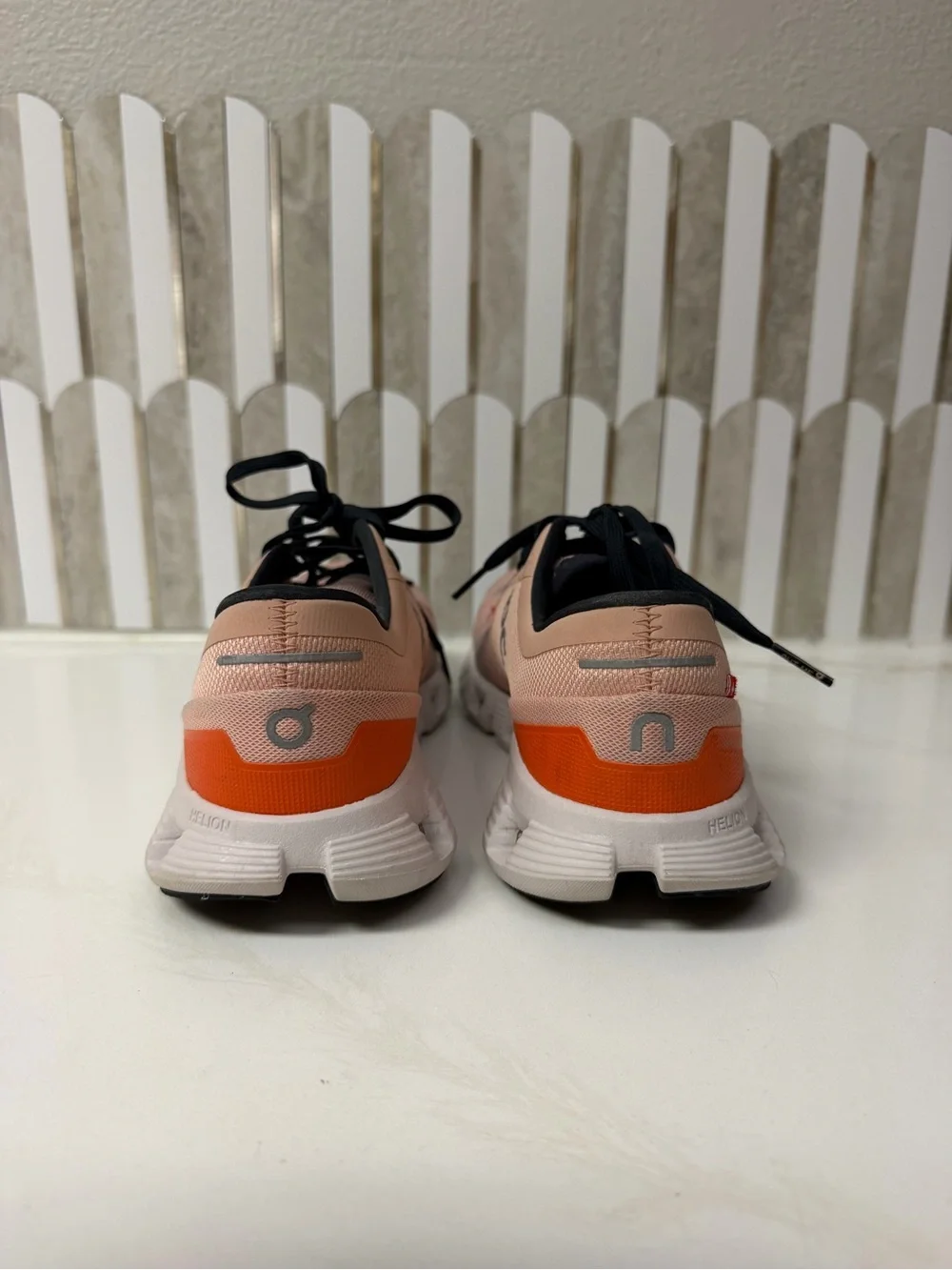 On Running Cloud X Women's Pink and Orange Sneakers